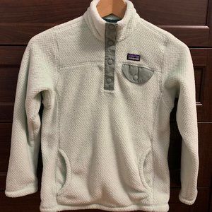 Patagonia Girls Mint Green Snap-T Polartec Fleece Pullover Size M